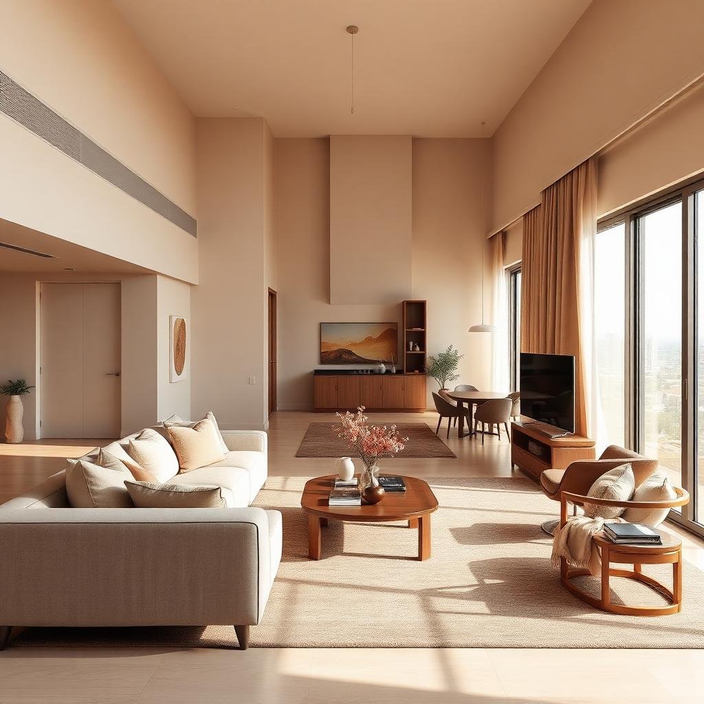 Three bedroom living and dining area